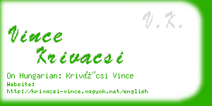 vince krivacsi business card